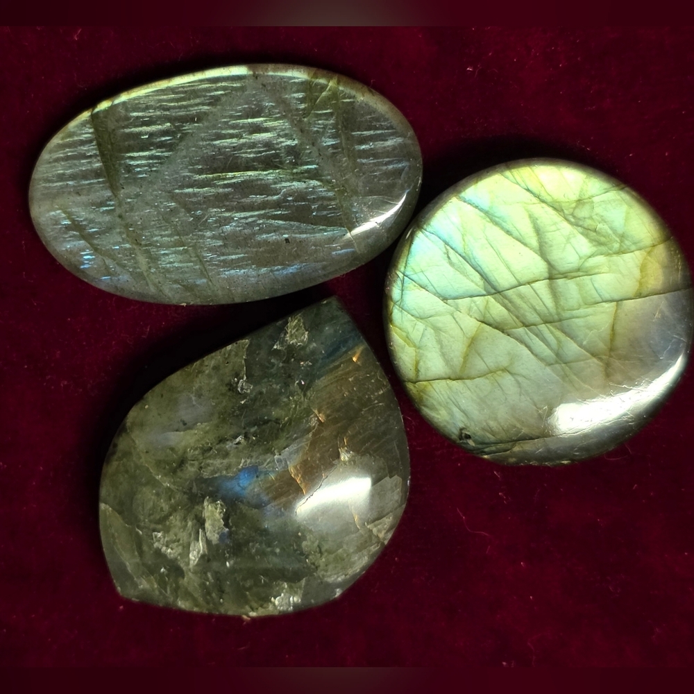 Labradorite Gemstone Cabochon Trio